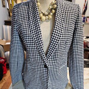 J. Crew Parke Linen Blend Working Cuffs Shawl 1-Button Blazer Jacket Size 2